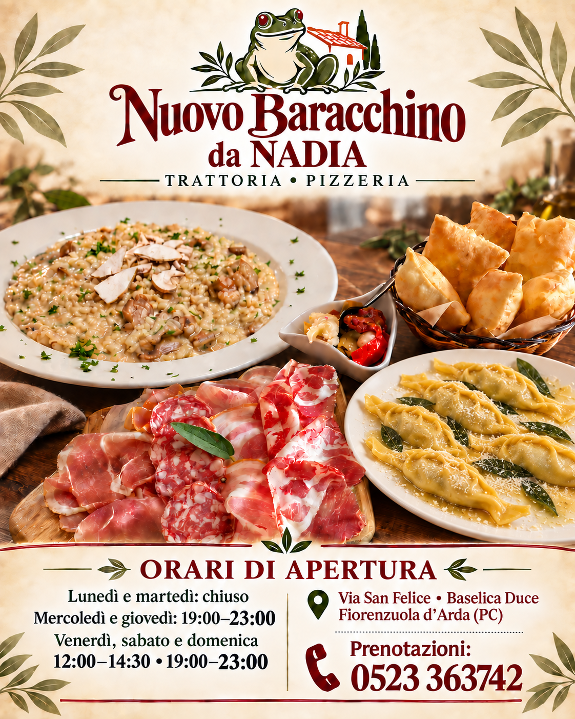 Nuovo Baracchino da Nadia: menu e orari a Baselica Duce