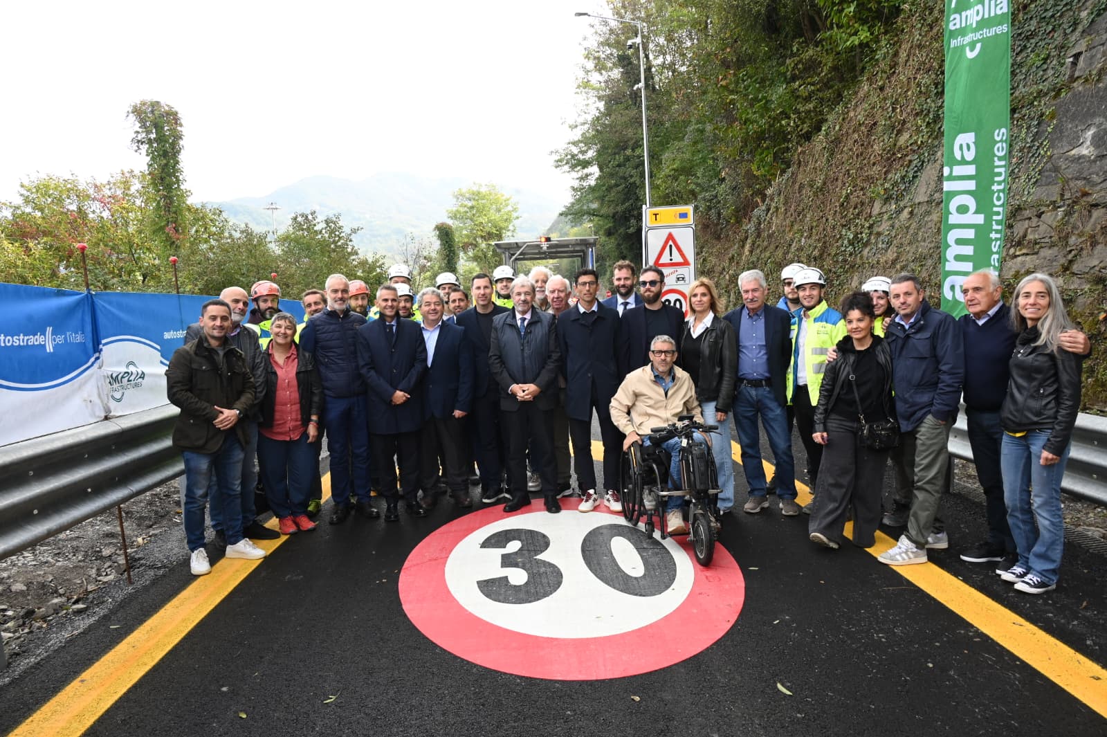 Autostrada A7 Busalla, nuove rampe provvisorie e sopralluogo delle autorità